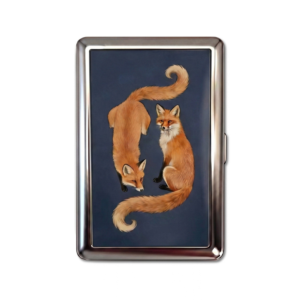 Fox Sake metal cardholder — front artwork