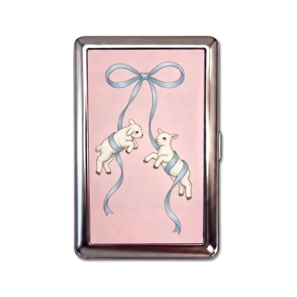 Lamb Chops metal cardholder — front artwork