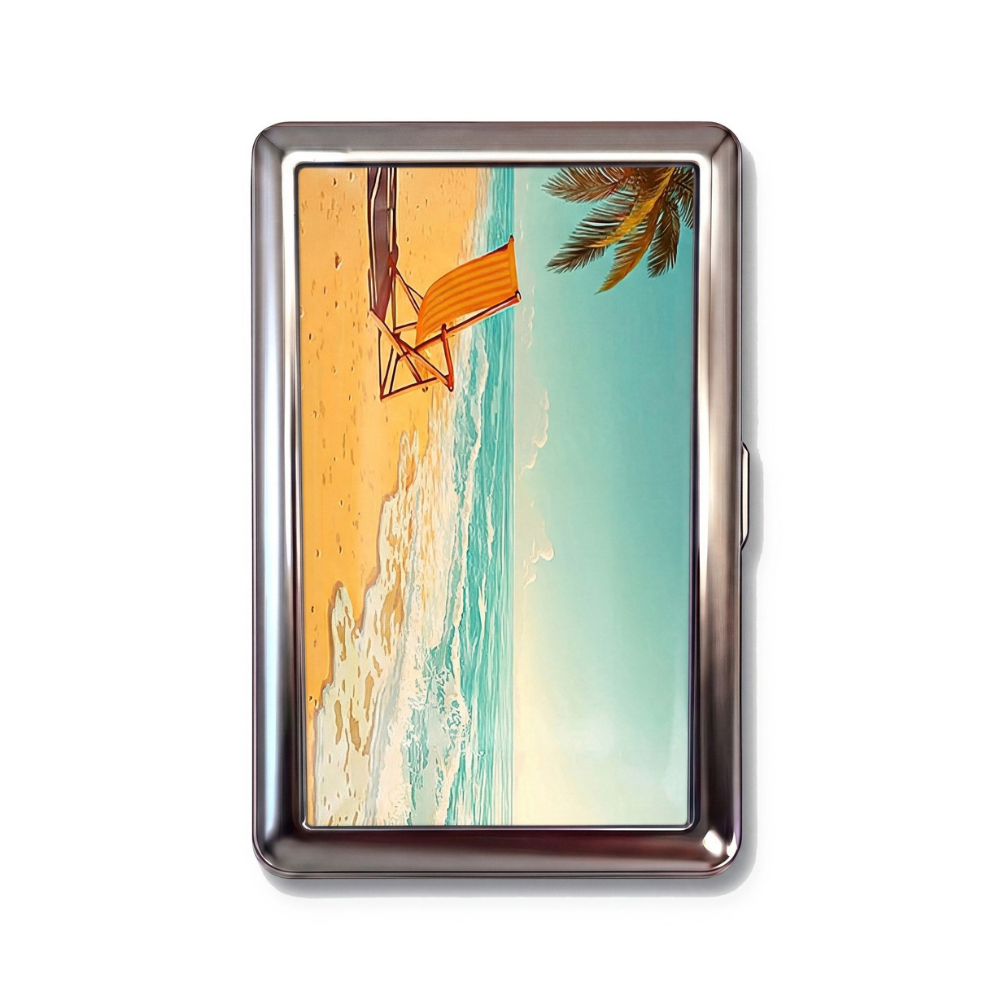 Out Of Office metal cardholder — front artwork
